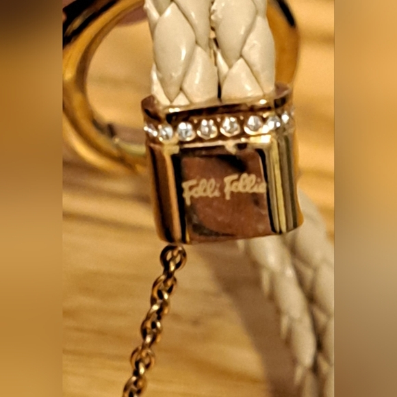 Vintage Folli Follie Rose Gold Sterling Plate & Leather Boho Bracelet Jewelery - Picture 6 of 6